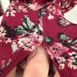 Dual Nature Red Floral Mock Neck Long Sleeve Ruched Midi Dress Size Large Photo 9