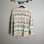 EXPRESS Vintage  cottagecore handknit silk angora blend patterned cardigan Photo 3
