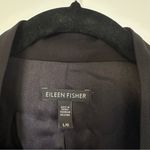 Eileen Fisher  Silk Notch Collar Long Line Blazer Black Womens Large Photo 2