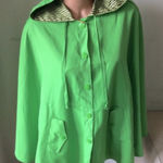 Forever 21 XXI Forever Green And Yellow Hooded Poncho Size S/P Photo 0