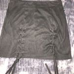 Forever 21 Black Lace Up Suede Skirt Photo 0