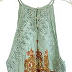 Free People  Intimately Free Shea Printed Mint Crochet Halter Mini Dress XS Photo 9