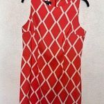 ALYX Women's Clolorful Coral White Diamond Print Sleeveless Dress Size 18 Orange Photo 0