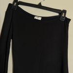 NLT One Shoulder Jersey Bodycon Midi Dress Women's Small Black Side Slit LBD Photo 5