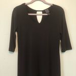 Clara Sun Woo Dress Black 3/4 Sleeve Swing Dress w/ Keyhole Back Sz XS EUC LBD Photo 1