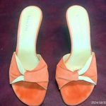Franco Sarto Deirdra Leather Suede Sandal Orange Women's Size 7.5 Photo 0