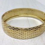 Sterling Silver /gold overlay wide diamond cut bracelet Photo 7