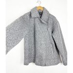 ZARA Boucle Coat Gray Women’s Medium Oversized Peacoat Textured Photo 10