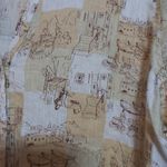 C&C California C&C Linen Beige Italy Travel Vacation Patterned Button-Up Long Sleeve Shirt SZ M Photo 3