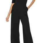 XScape Evenings Ruched Ruffle Scuba Crepe Jumpsuit Sold Out Online Size 8 Black Photo 0
