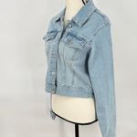 True Religion Trucker Jean Jacket Women's Medium Light Blue Denim Button Up Photo 5
