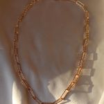 Boutique Gold Textured Paperclip Chain Necklace  Photo 0