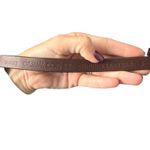 Casual Corner Brown Leather Brass Circle Buckle Western Boho Bohemian Belt Small Photo 2