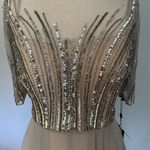 Adrianna Papell NWT  Formal Dress Silver Sz 2 Beaded Bodice Chiffon Bride Groom Photo 14