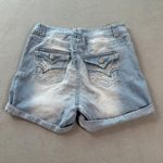 Faded Glory  Denim Cuffed Jean Shorts Womens 20W Light Wash Faded Distressed Y2K Photo 1