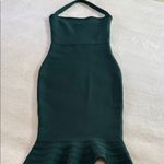 BCBGMAXAZRIA Emerald Green Bandage Halter Bodycon Dress Photo 5