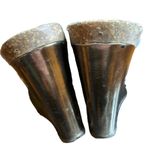 Sam Edelman Design SE Boutique Pewter Chrome & Black Strappy Platform Wedges Photo 4