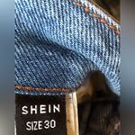 SheIn Blue Distressed Straight Leg Jeans Photo 3