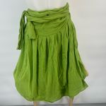 Theory  wrap around Green Women's silk cotton Skirt Photo 1