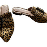 Halogen Cheetah Print Elyssa Buckle Mule Calf Hair Flats Women's 7 Pointy Toe Photo 0