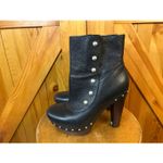 UGG  AUSTRALIA COSIMA BLACK LEATHER PLATFORM BOOTS UK 7.5 EUR 40 USA 9 Photo 2
