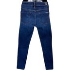 7 For All Mankind Dark Washed Cropped Skinny Jeans Photo 3