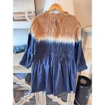 Apiece Apart  Aldea Smocked Mini Dress Dipped Shibori Organic Cotton Size Medium Photo 6