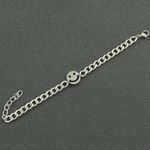 Smiley Face Charm Bracelet for Men Women Streetwear Unisex Style Silver Photo 3