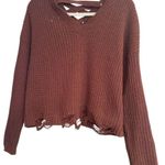 Planet Gold  Distressed Knit Sweater Photo 0