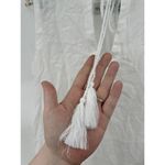 Rachel Zoe Top Women Small White Linen Blend Beach Coastal Swim Cover Tassel Photo 6