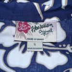 Hilo Hattie The Hawiian Original Floral Shirt Womens Small Blue Short Sleeve Photo 3