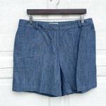 Talbots Womens Shorts Blue Chambray Casual Pockets 16 Photo 0