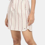 Tommy Hilfiger NEW Off-White Maze Belted Striped Skirt Size Medium Photo 0