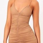 Pretty Little Thing  Camel Fishnet Ruched Dress Photo 0