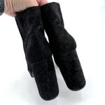 Kensie Black Velvet Floral Emeline Block heel boot bootie size 8.5 Platform Goth Photo 4