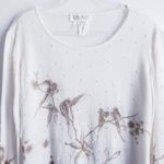 Escada Vintage Semi Sheer Long Sleeve Beaded Blouse Tan Size M Photo 1