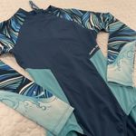 Wave Life Atlantis print women size XS Paddlesuit swim back zipper long sleeves Green Photo 3