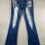 Ariya Jeans  Women Junior 11 12 Bootcut Flare Low Rise Embellished Stone Wash Y2K Photo 0