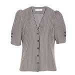 frame denim Frame Black White Striped Silk Blouse Photo 1