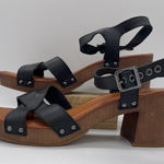 Gianni Bini GB  Womens 10 Shoes Black Leather‎ Sandals Heels Open Toe Ankle Strap Photo 0