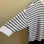 Talbots navy & white striped pique side ruched sweater plus Size 3x Photo 2