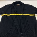 Sonoma  Black Crochet Waffle Knit Open Front Cotton Blend Cardigan Topper S Photo 7