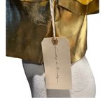 Sunday in Brooklyn  Gold Faux Leather Sleeveless Ruffle Top Size Small NWT Photo 8