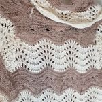 Sun & Shadow  WOOL MOHAIR OPEN CROCHET KNIT FOLDOVER COWL NECK SWEATER M Photo 6