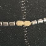 New Hand Crafted Hematite Arrowhead and Cat’s Eye Bead Necklace Gray Photo 4