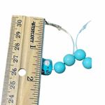 Kitty Cat Hoop Earrings Blue Bead Kawaii Fun Cute Y2K Aesthetic Silver Tone Photo 3