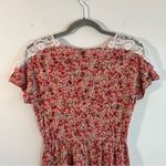 Farm Rio Top Ditsy Floral & Lace Babydoll Tie Waist Tee Sz P (S) GUC w/ Llamas! Photo 11