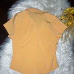 Cotton Express  Missy stretch mustard pearl snap blouse sz medium Photo 3