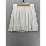 EXPRESS  Women's Pull On Skirt Solid White Size XL Lined Pleated Circle Scalloped Photo 1