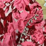 ZARA  pink white floral jacquard mini dress Photo 13